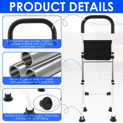 Tcwhniev Stand Assist, Mobility Standing Aid Rail, Adjustable Height Senior Mobility Standing Aid Rail, Nonslip Support