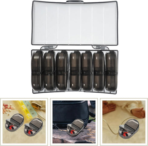 HOODANCOS 7-Day Weekly Pill Organizer Compact Medicine Case Detachable Compartments, Portable Travel Pill Holder