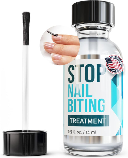 Stop Nail Biting Treatment, Clear Bitter-Tasting Nail Polish for Healthy Nail Growth (0.5 fl oz)