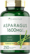 Carlyle Asparagus Supplement - 1600mg, 250 Powder Capsules, Non-GMO and Gluten Free, High Potency Traditional Herb