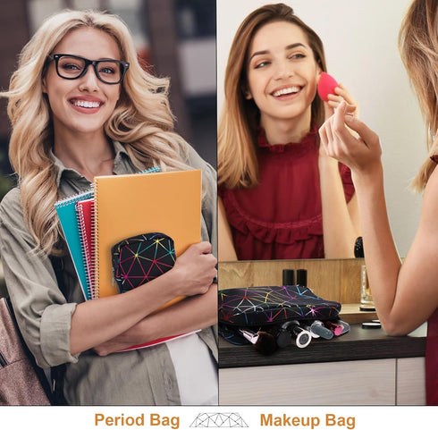 Likesing Period Bag for Teen Girls, Leather Sanitary Napkin Storage Bag, Portable Menstrual Pad Bag Period Pads Pouch