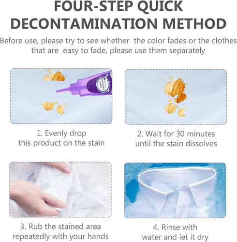 MISEDI 2pcs Spray(120ml) Laundry Stain Remover,White Shirt Guardian, Garment Stubborn Stain Cleaner Oil Remover, Collar