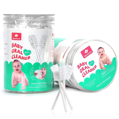Dearlomum Baby Tongue Cleaner, 96PCS Disposable Newborn Toothbrushes, Gauze Gum Cleaner for 0-36 Months Dental Care