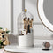 Makeup Brush Holder Organizer with Lid, 360 Rotating Clear Dustproof Organizer for Vanity Desktop Bathroom Countertop