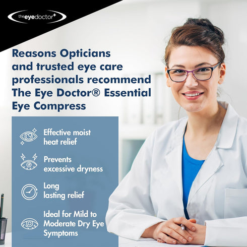 The Eye Doctor Hot Eye Compress - Essential Heat Bag for Dry Eye, Blepharitis, and MGD, Microwave Safe