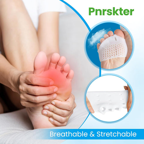 Metatarsal Pads for Women & Men - 4Pcs Gel Toe Separators, Ball of Foot Cushions for Pain Relief