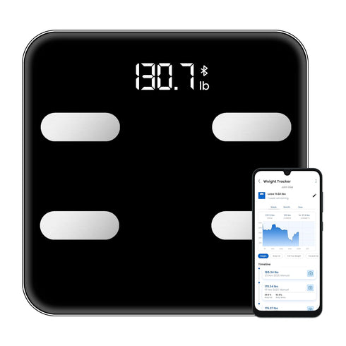 Pro Black Smart Scale - Easy-to-Use Digital Bathroom Scale with 13 Body Composition Analyzer and Bluetooth Fitness App