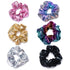 Shiny Scrunchies Metallic Tone Hair Bands, Elastic Hair Ties Set, Glitter Ponytail Holders for Women