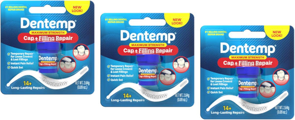 DENTEMP Maximum Strength Dental Repair, 2.64 g (Pack of 3)