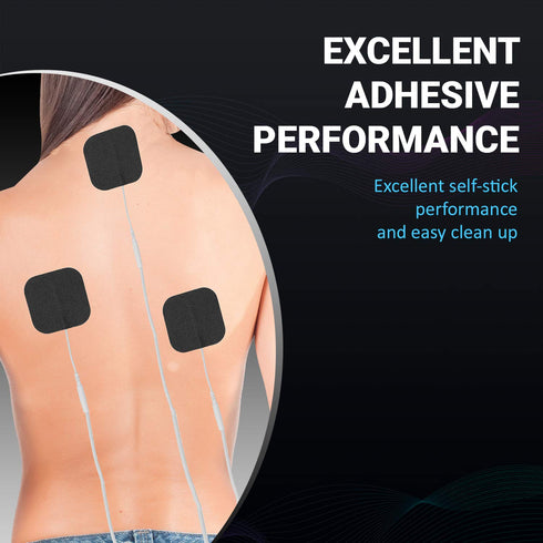 TENS Unit Pads by Soft-touch Carbon Electrodes, Latex-Free Replacement Pads, 2” Sq., 10 Packs of 4