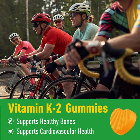 Vitamin K2 MK-7 Gummies 100mcg, Extra Strength Chewable Natural Orange Flavor, Non-GMO, Vegan, 60 Counts