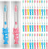100pcs Toddler Toothbrush Kids Manual Toothbrush, Individually Wrapped for Age 2+, 4 Colors for Boys and Girls
