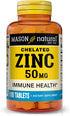 Mason Natural Zinc 50 mg - 100 Tablets, Supports Antioxidant Health, Aids B Vitamin Absorption, Immune Function