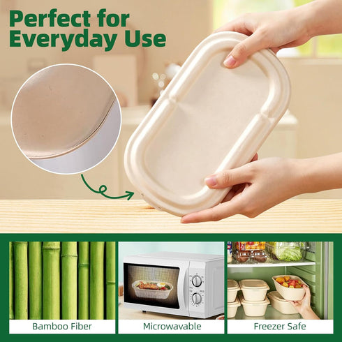 kageiue 50pcs 27 Oz Boxes(27 Oz/800 Ml) Meal Prep Containers - Disposable Meal Prep Food Containers With Lids