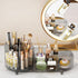 Rotating Makeup Organizer for Vanity - Large Spinning Cosmetic Storage with Brush Holder for Makeup, Skincare, Perfume