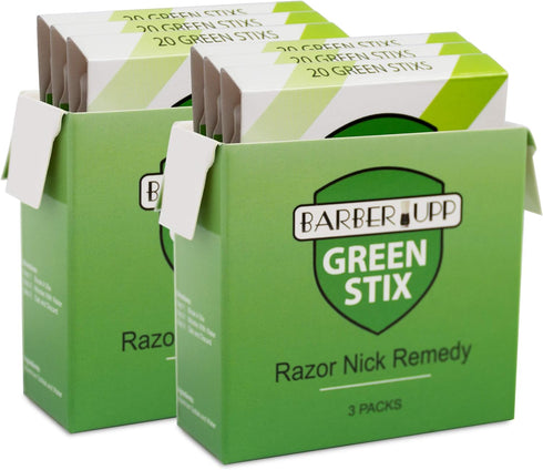 Styptic Sticks for Razor Nicks - 6 Pack (120 Green Stix) Disposable, Sanitary, & Fragrance-Free Shaving Accessories