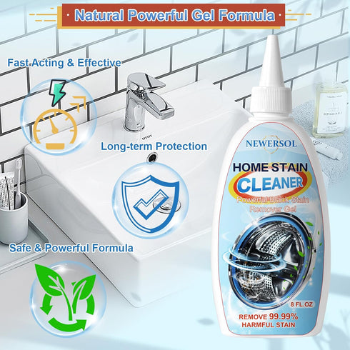 NEWERSOL 8Fl Oz Black Stain Remover Gel Washing Machine Cleaner Front Loader Grout Cleaner Home Stain Removal Gel