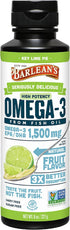 Barlean's Key Lime Pie High Potency Omega 3 Fish Oil Liquid Supplement, 1500mg of EPA & DHA Fatty Acid, 8 oz