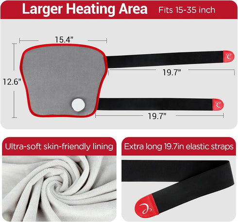 Comfytemp Heating Pad for Leg Pain & Cramps Relief, Wearable Wrap Around Heating Pad for Therapy