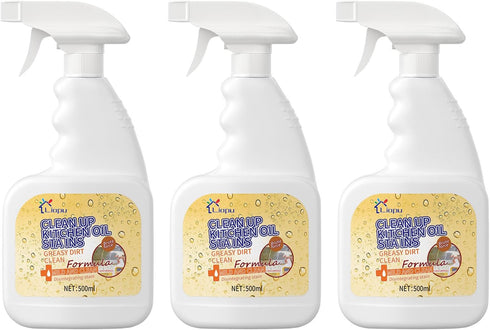 Liapu 3Pcs All Purpose Cleaner, Remove Stains Cleaning Spray, Lemon Breeze Scent Kitchen