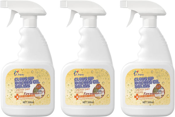 Liapu 3Pcs All Purpose Cleaner, Remove Stains Cleaning Spray, Lemon Breeze Scent Kitchen
