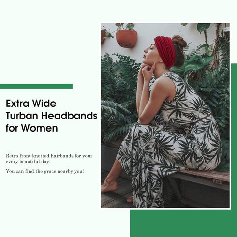 Tobeffect Wide Headbands for Women, 7'' Extra Large Turban Hairband Accessories, 6 Pack