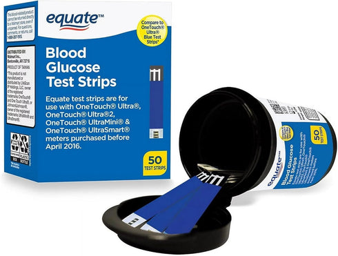 Blood Glucose Test Strips - 50 Count for Glucose Monitor Kit, Compatible with OneTouch Meters, Reliable Readings