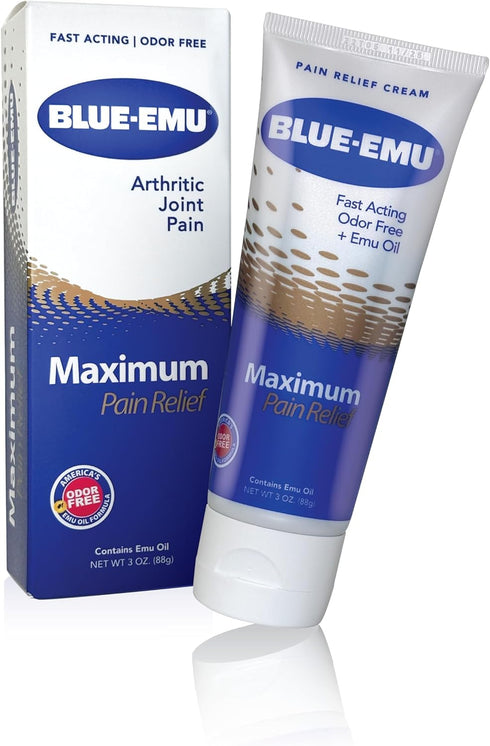 Blue Emu Arthritis Maximum Pain Relief Topical Cream for Muscles, Joints and Strains with Emu Oil, 3oz, 2 Pack