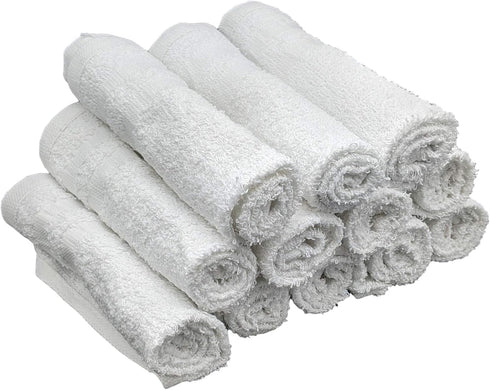 Marquis Mills 60 Pack 12 12 1 Lb Dozen - in x in White Cotton Ribbon Washcloths Rags - Reusable Lt Weight Thin Cloth