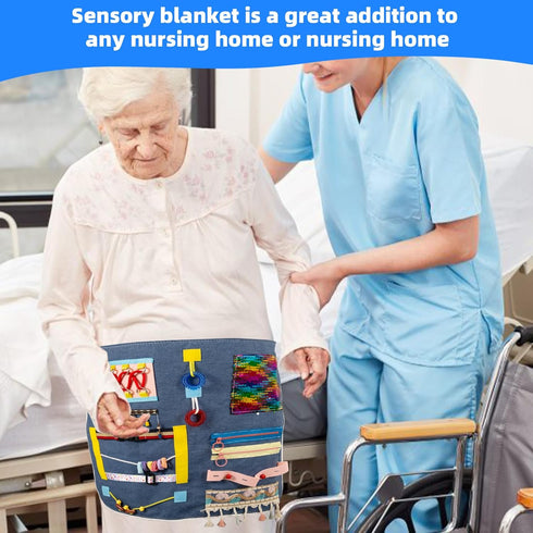 JDVBDNK Fidget Apron for Elderly, Dementia Fidget Toys, Sensory Blanket for Dementia Patients or Alzheimer's