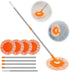 Wall Cleaner Mop with 90" Long Handle, Baseboard Cleaner Tool Duster, Round Dust Mop with 5 Replacement Pads