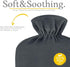 Qomfor 2L Hot Water Bottle - with Soft Premium Fleece Cover - Dark Gray, - Heating Pad for Menstrual Cramps & Period