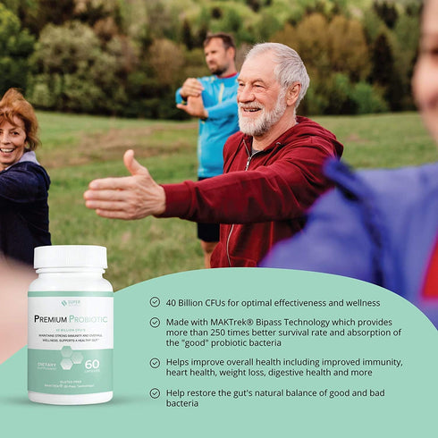JLM NUTRITIONALS Super Naturals Health - Premium Probiotics 40 Billion CFU with MAKTrek Bypass Technology - 60 ct