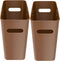 iTouchless SlimGiant 4.2 Gallon Narrow Space Trash Can and File Folder Organizer, 2-Packs, Toffee Brown