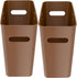 iTouchless SlimGiant 4.2 Gallon Narrow Space Trash Can and File Folder Organizer, 2-Packs, Toffee Brown