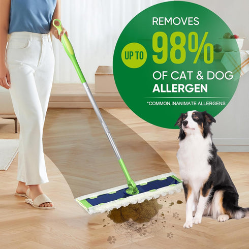 YHOVID (60 Count) XL Heavy Duty Dry Sweeping Cloths Compatible with Sweeper Mop, Microfiber Duster Mop Pads Refills
