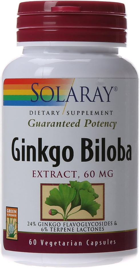 SOLARAY Ginkgo Biloba Extract, 60mg, 60 Count