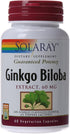 SOLARAY Ginkgo Biloba Extract, 60mg, 60 Count