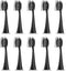 Replacement Toothbrush Heads for Burst Sonic Toothbrush, Charcoal Soft Bristles, Black, Pack of 10 with Dust Cover Caps