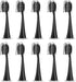 Replacement Toothbrush Heads for Burst Sonic Toothbrush, Charcoal Soft Bristles, Black, Pack of 10 with Dust Cover Caps