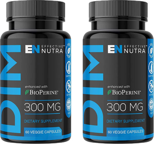 Dim Supplement 300mg - Extra Strength Diindolylmethane for Men & Women + BioPerine - Estrogen Blocker, Hormone Balance