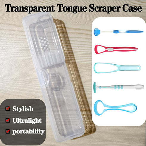 Tongue Scraper Case, Portable Travel Case for Tongue Cleaner, Transparent Holder