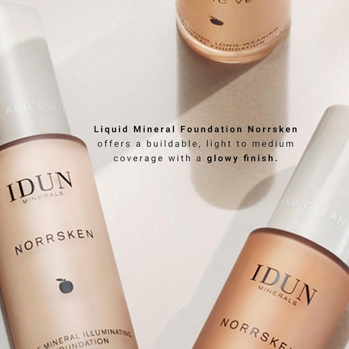 Liquid Norrsken Foundation - 203 Saga - Light Neutral - 1.01 oz - Silky Smooth Coverage, Luminous Dewy Finish, Vegan