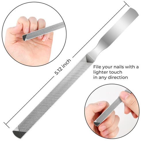 JTIEO 12-Piece Toenail Clippers Set - Heavy Duty Ingrown Toenail Removal Kit with Silver Finish