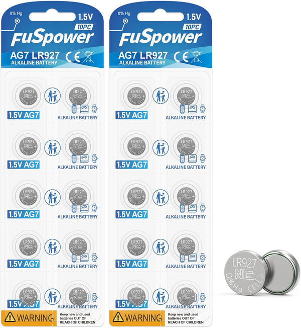 SR927SW Watch Battery AG7 LR927 Button Cell Batteries (20 Count, Pack of 1)