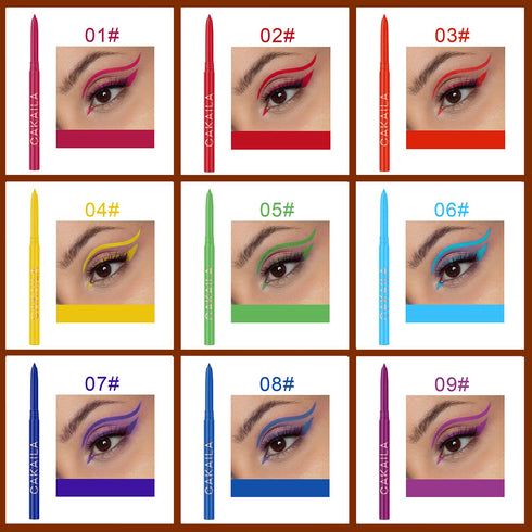 18 Colorful Eyeliner Pen Set, Eye Shadow Pencil, Pearl Eyeliner Kit, Waterproof Retractable Eye Makeup for Women