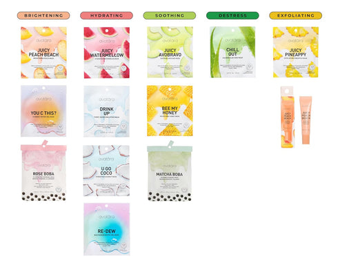 Avatara Rose Boba Hydrogel Mask, 2-Piece Glow-Enhancing Skin Care Mask with Niacinamide