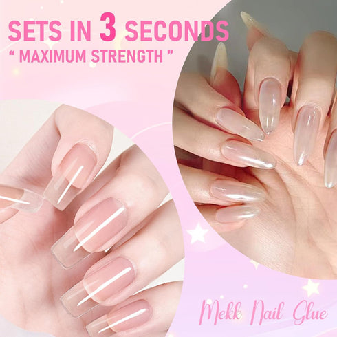 MEKK Nail Glue, Super Strong & Long-Lasting Adhesive for Acrylic Nails, Press Ons, Nail Tips, 0.07OZ/PCS (12PCS)