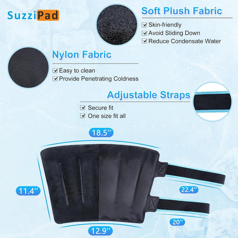 Shin Splint Ice Packs for Injuries, Reusable Gel Cold Compression Sleeve (Pack of 2)