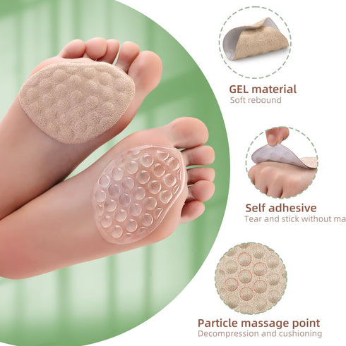 Metatarsal Pads for Women - Non-Slip High Heel Cushion, Soft Foot Pads for Ball of Foot Pain Relief (3 pairs:
